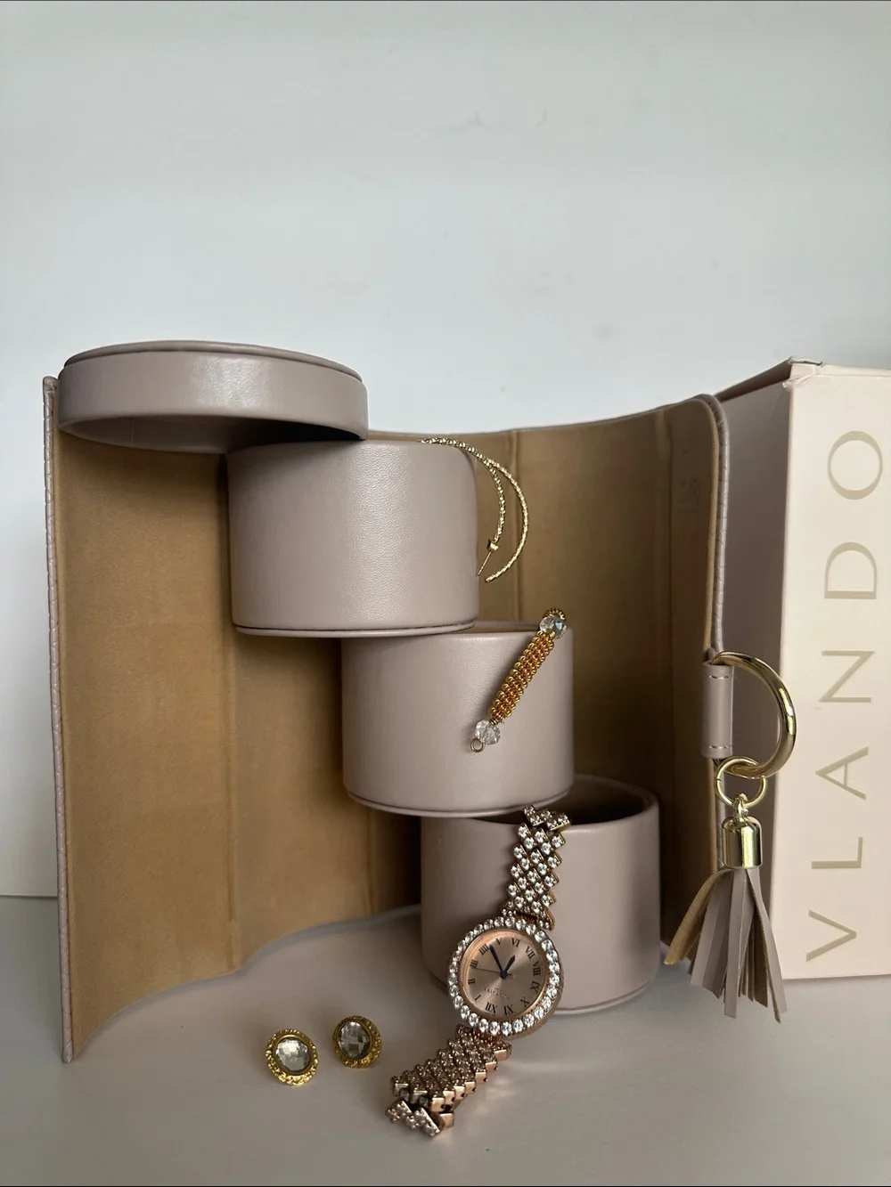 Vlando Travel Jewellery Case, Jewellery Rolls Organizer x Rings, Earrings, Neckl